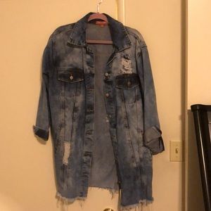 Long denim jacket